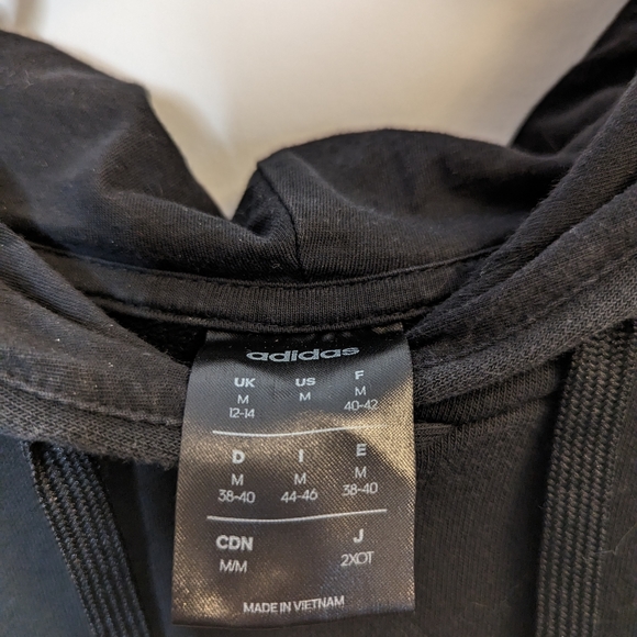 ADIDAS Women Medium Essentials Linear Pullover Hoodie in Black - Picture 2 of 4